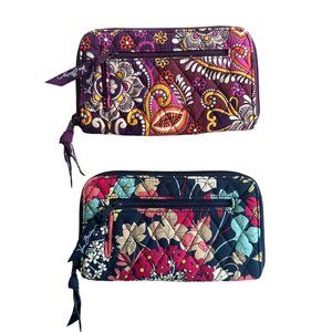 2 Vera Bradley Clutch Zip Wallet Wristlets Bundle 1 Has Damage See Desc. & Pics